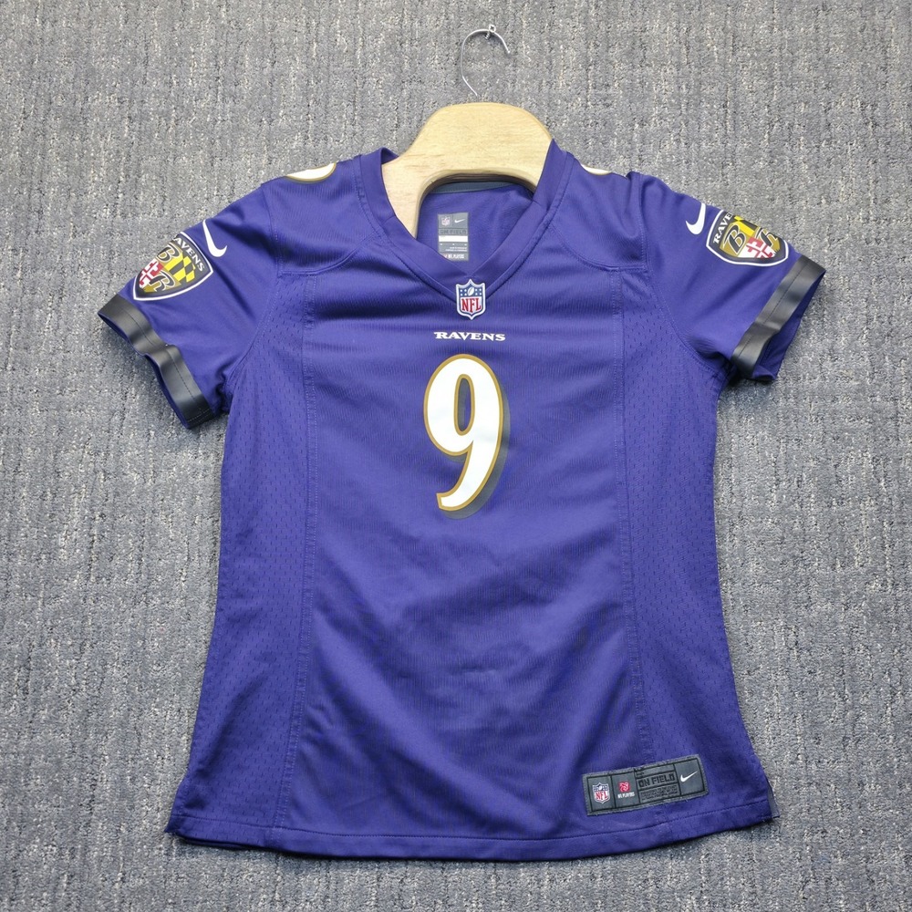 Nike Justin Tucker Baltimore Ravens NFL Jersey Womens Medium Purple #9 On Field